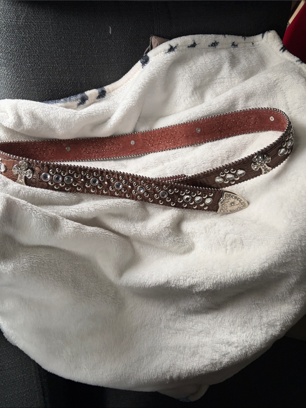 Western Belt with Silver Accents NO Buckle